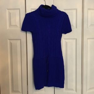 Bright blue sweater dress